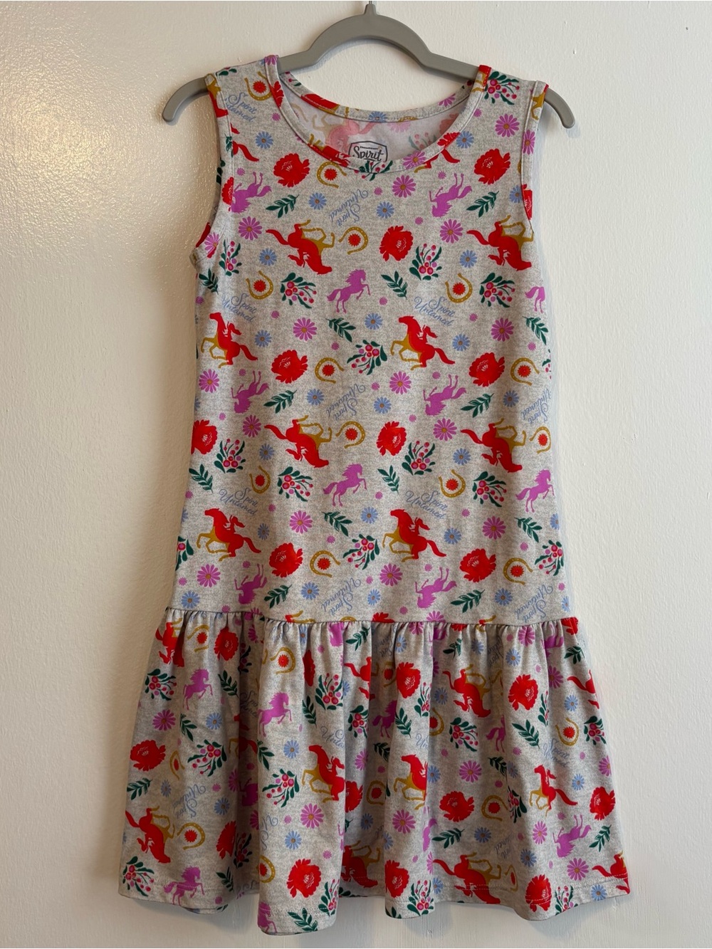Dreamworks Spirit Riding Free Girl’s Horse Print Dress size 7/8